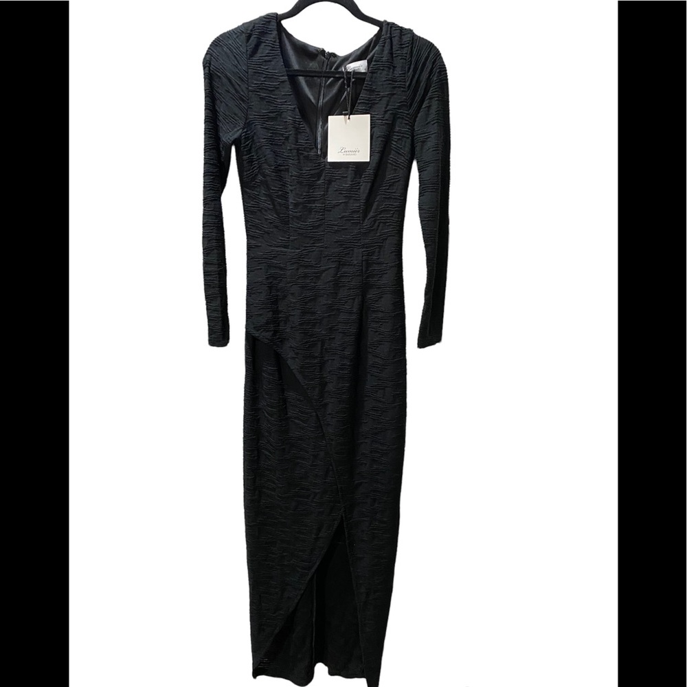Lumier by Bariano Power Play Long Sleeve Maxi Dress Black Small NWT NEW - Picture 2 of 3